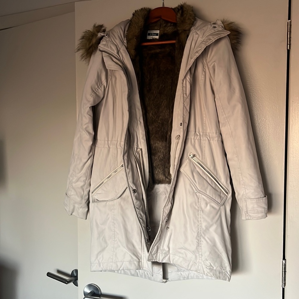 4 in 1 coat in ivory and tan